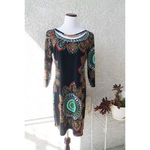 Enfocus Studio Peacock Print Dress
